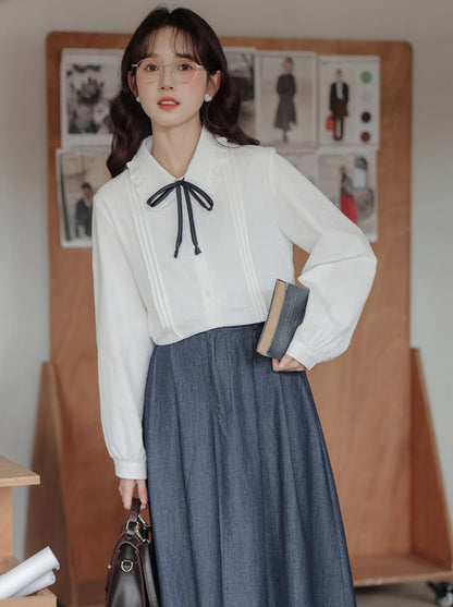 French Blouse Ribbon Retro