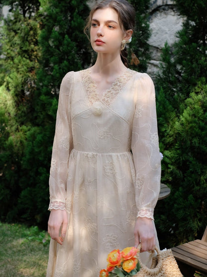 フラワードレスクイーンフレンチクラウドフェアリーシフォンミスト