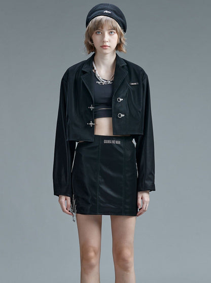 レザースーツジャケットショート