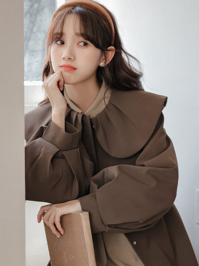 Preppy Coat Cape French Trench Style