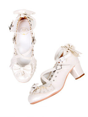 Shoes Heel Lace Elegant Original Lolita Mid