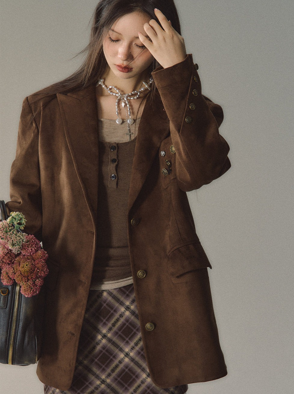 Velvet Suit Plus Imitation Suede Jacket