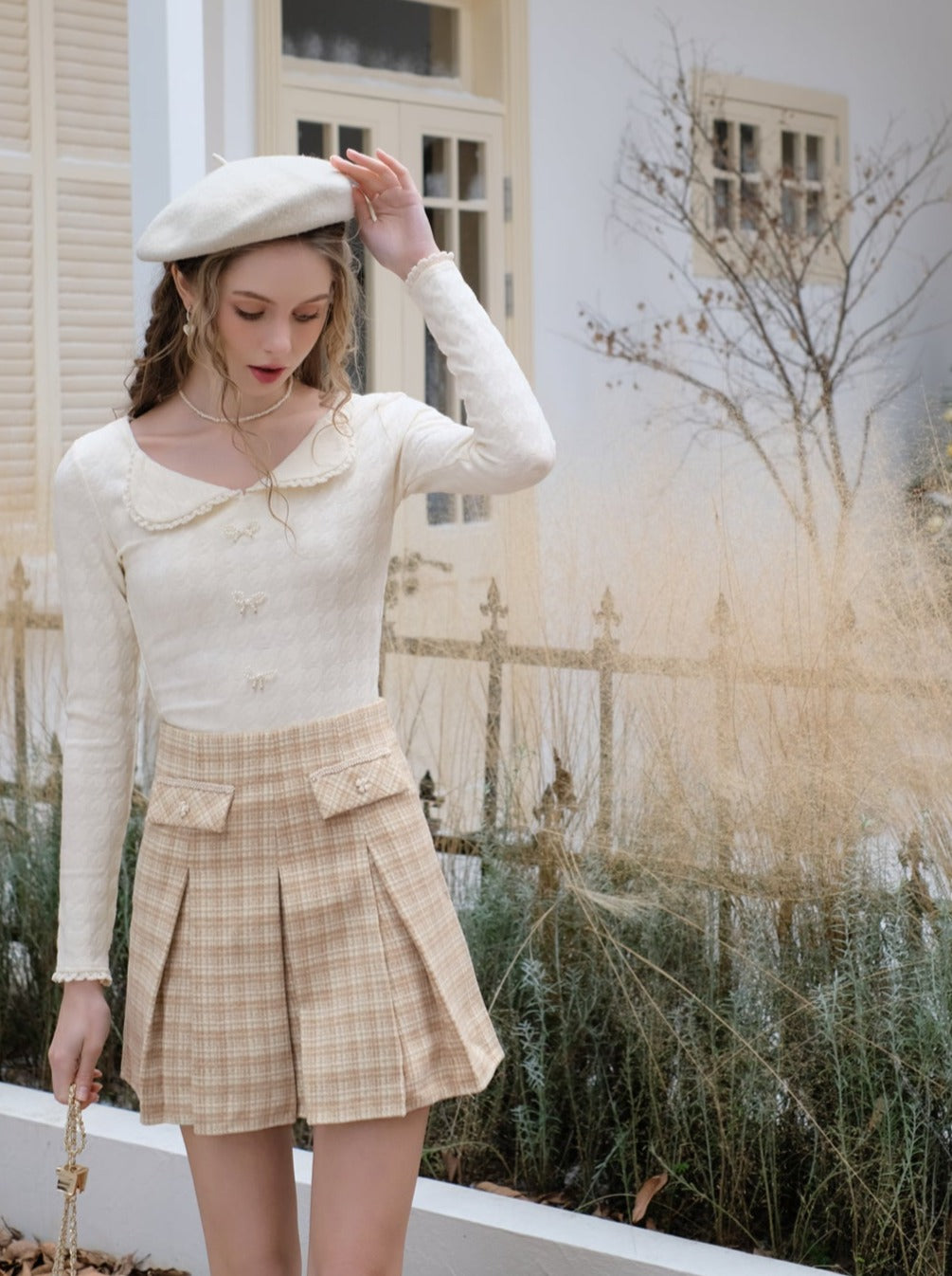 Top Französisch Gelb Rock Check Milchshake