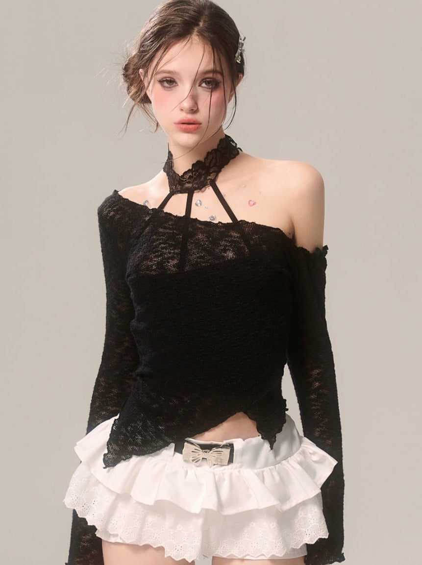 レースインナーウェアトップ ホルターネック