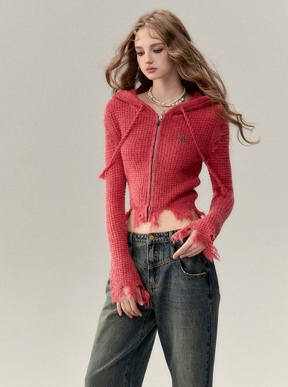 Kapuzenpullover mit Reißverschluss und Logo „One Point“