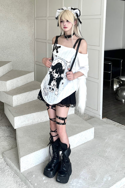 Süßes Top Print Smock Anime