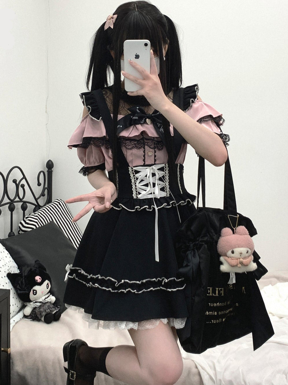 Flir Whauller Design ウエストレース アプリボン パフスカート