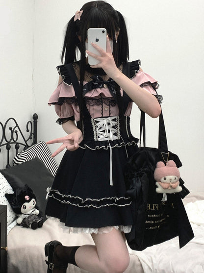 Flir Whauller Design ウエストレース アプリボン パフスカート