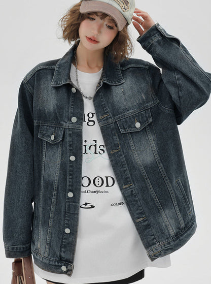 Amerikanische Jacke waschen nostalgischen Denim lose Retro