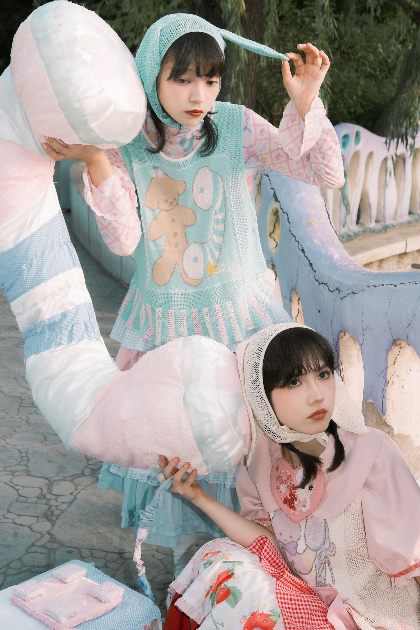 サブカルチャー動物帽子メッシュベスト+