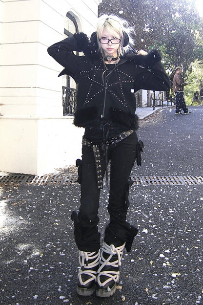 Dark Pentagram Coat Patchwork Hoodie