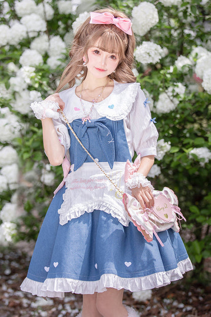 + デニムエプロン ロリータインナーウェア ジャンパースカート ライトドール 生