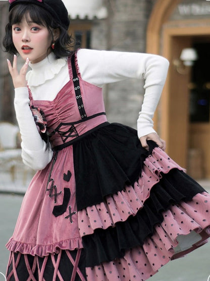 Dress Short + Lolita Jacket Asymmetrical Frilled
