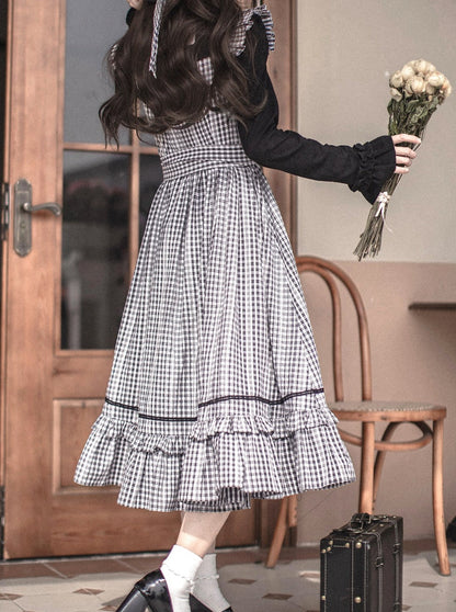 ラッフルフリルスカートサスペンダー+トップチェック