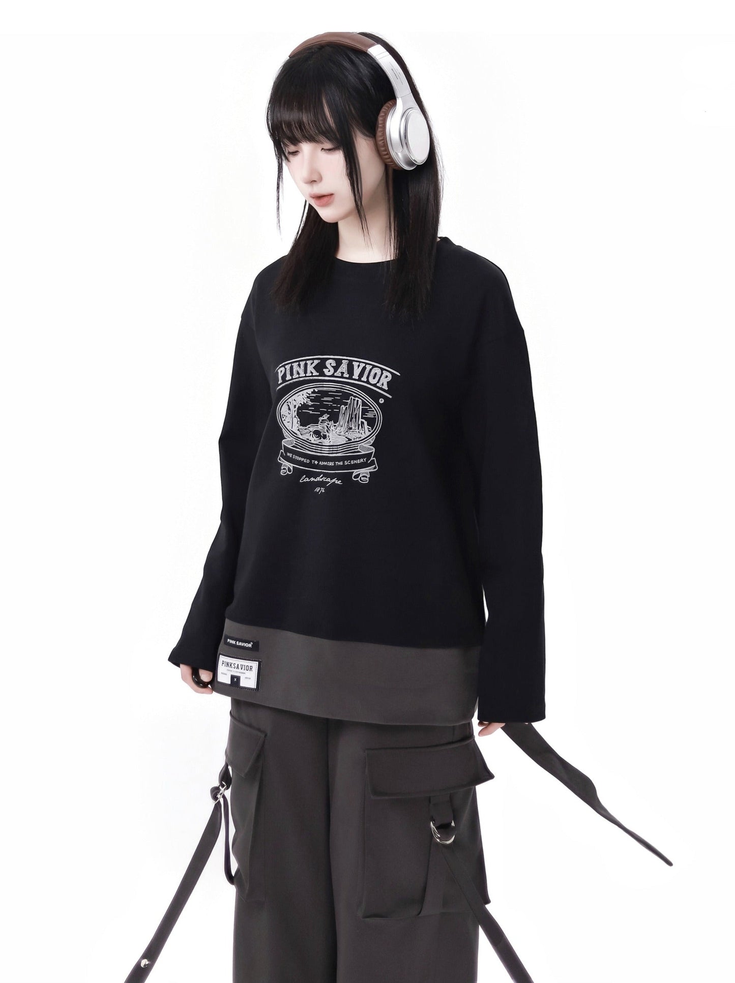 ストライプ + シャツ カジュアル ストリート レイジースカート レトロ