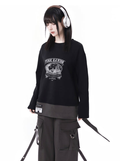 ストライプ + シャツ カジュアル ストリート レイジースカート レトロ