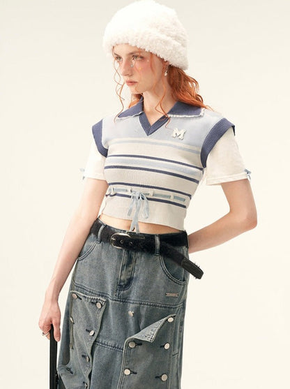 Poloshirts Sommer Kurz Gestreift