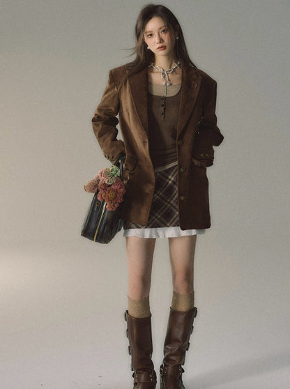 Velvet Suit Plus Imitation Suede Jacket