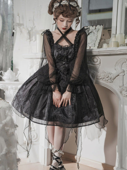 Dunkles Kleid Kleine Gothic Lolita Prinzessin