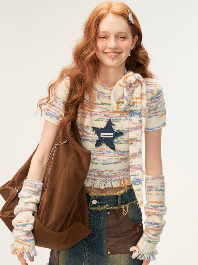 Gaze-Stern-Regenbogen-Bonbon-Top