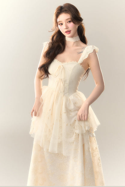 Stickereikleid Baumwolle Blume Weiß