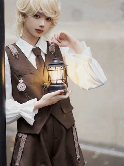 Ballonbluse Hose Weste Rüsche + Junge Detektiv