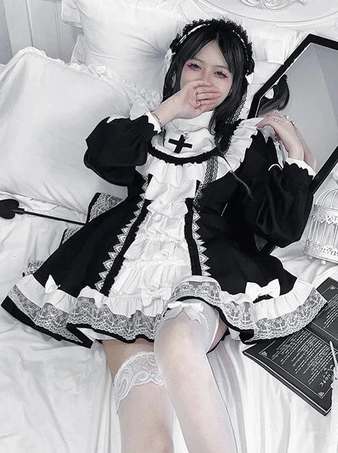 Halloween Schwester Cross Subkultur Kleid Set Lolita