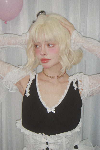 Spitzencardigan, kurz, transparent, ultra