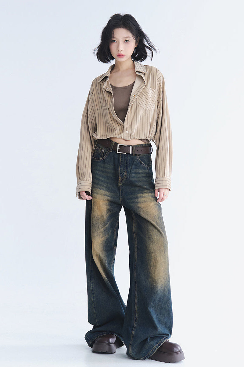 リラックスジーンズ ウォッシュドフィット