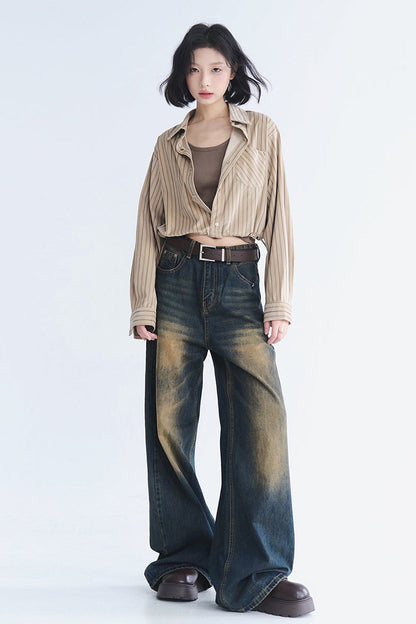 リラックスジーンズ ウォッシュドフィット