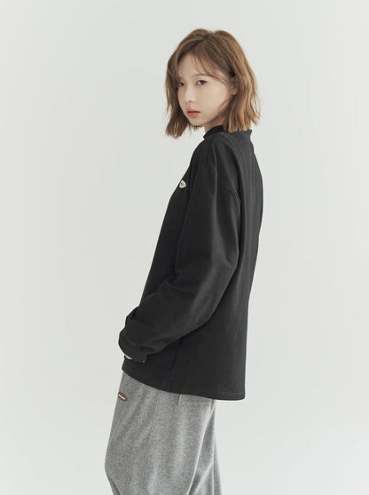 Casual Collar Loose-bottomed Top Half-high