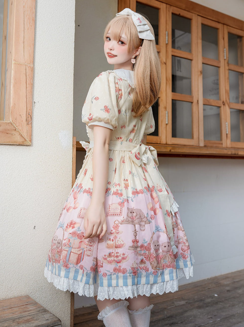 エプロン かわいいリボン ロリータ + ドレス + デザイン