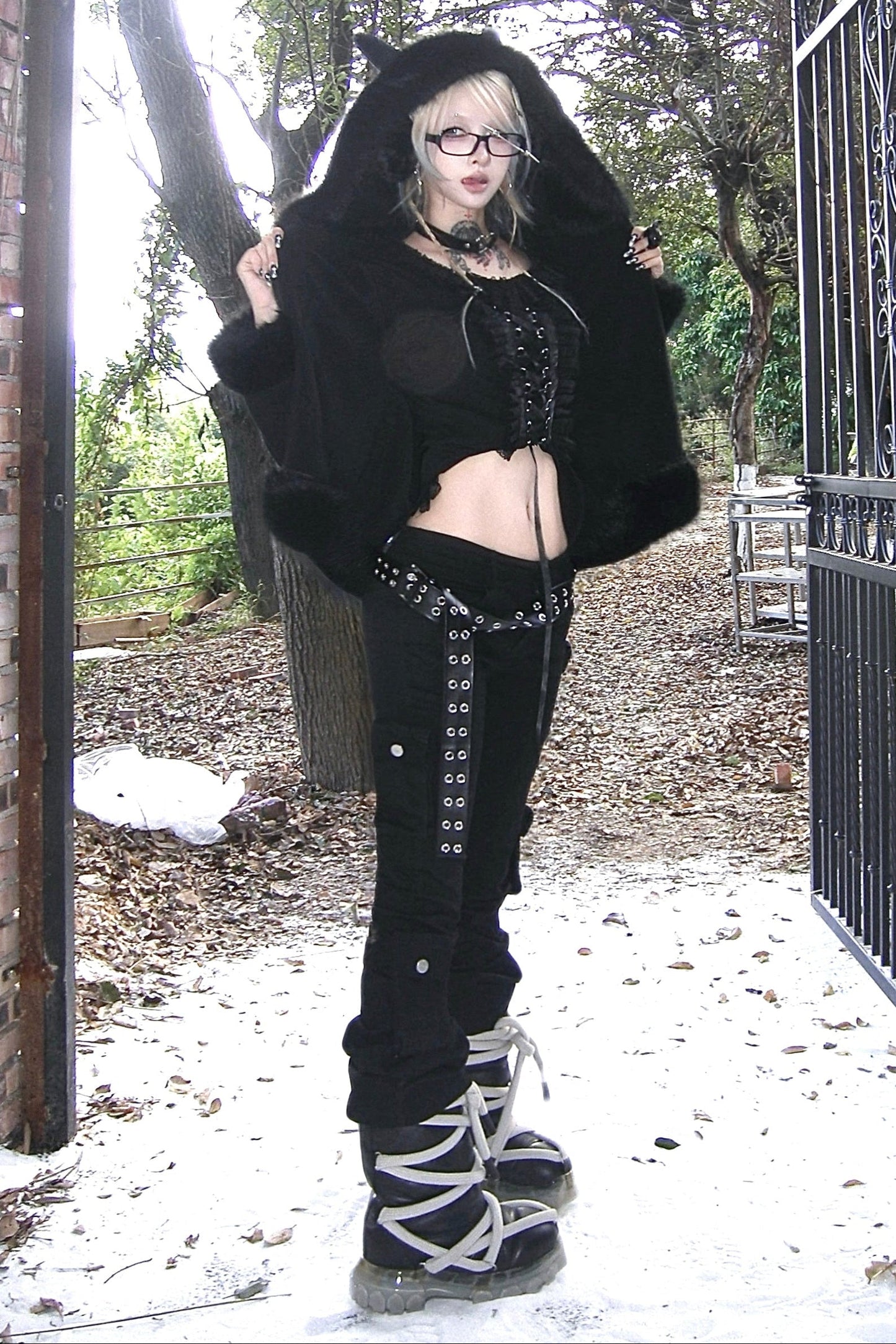 Dark Pentagram Coat Patchwork Hoodie