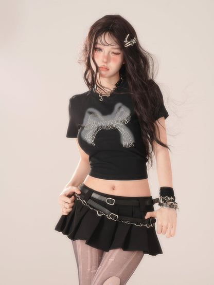 Transparentes Top Sommer Short Ribbon