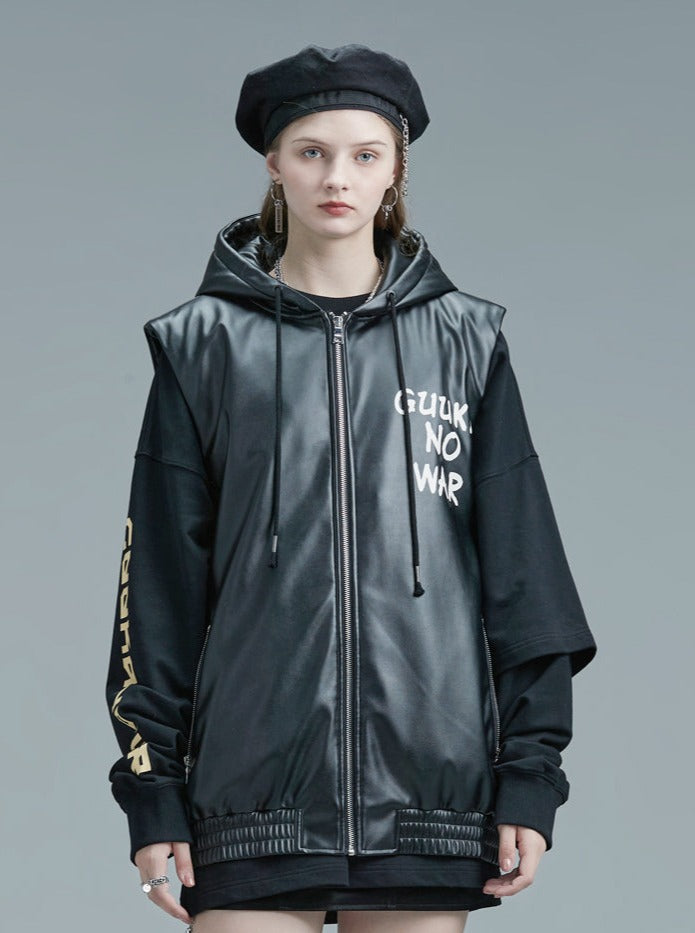 Logo Weste Ledertasche Print