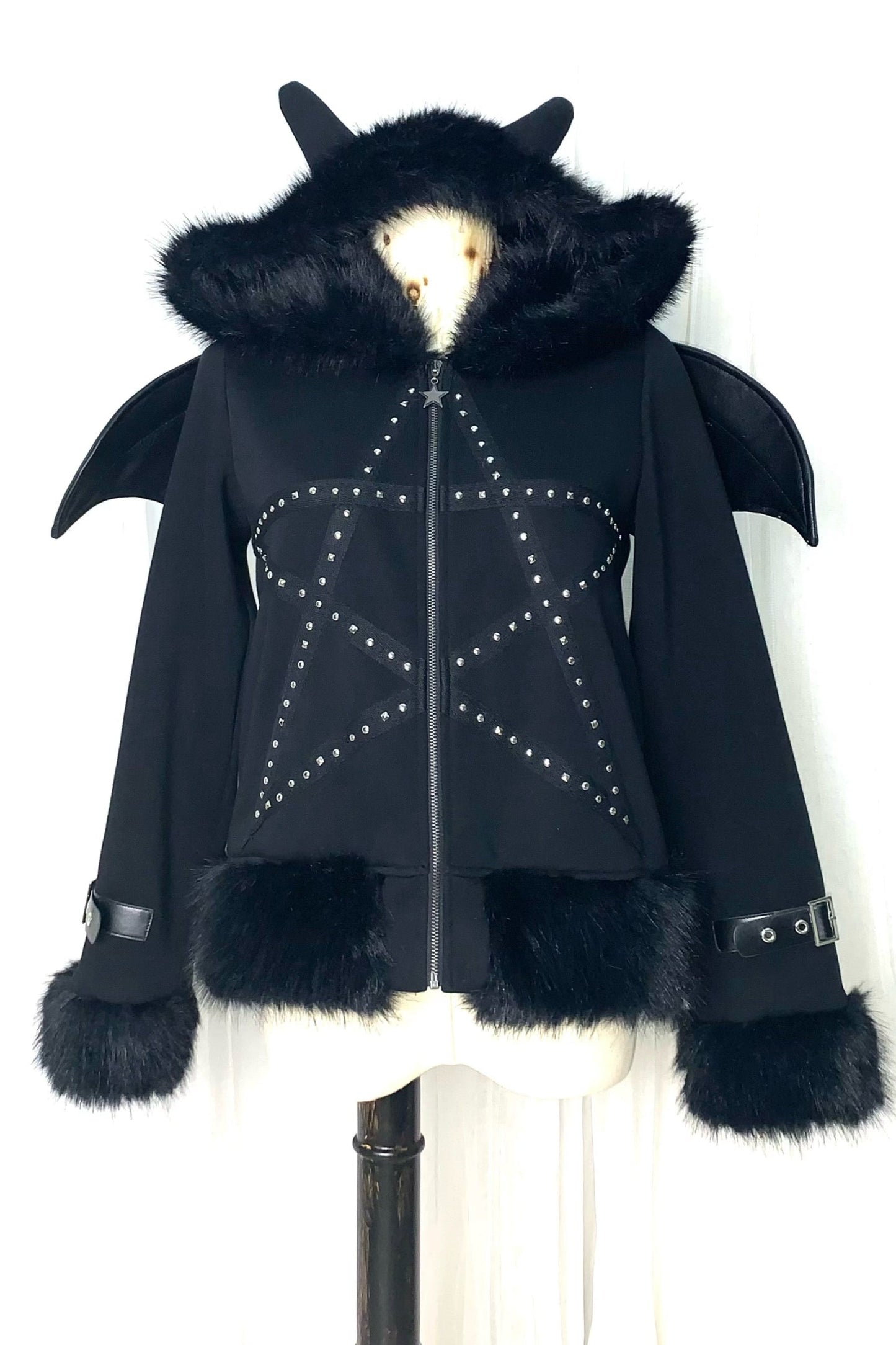 Dark Pentagram Coat Patchwork Hoodie