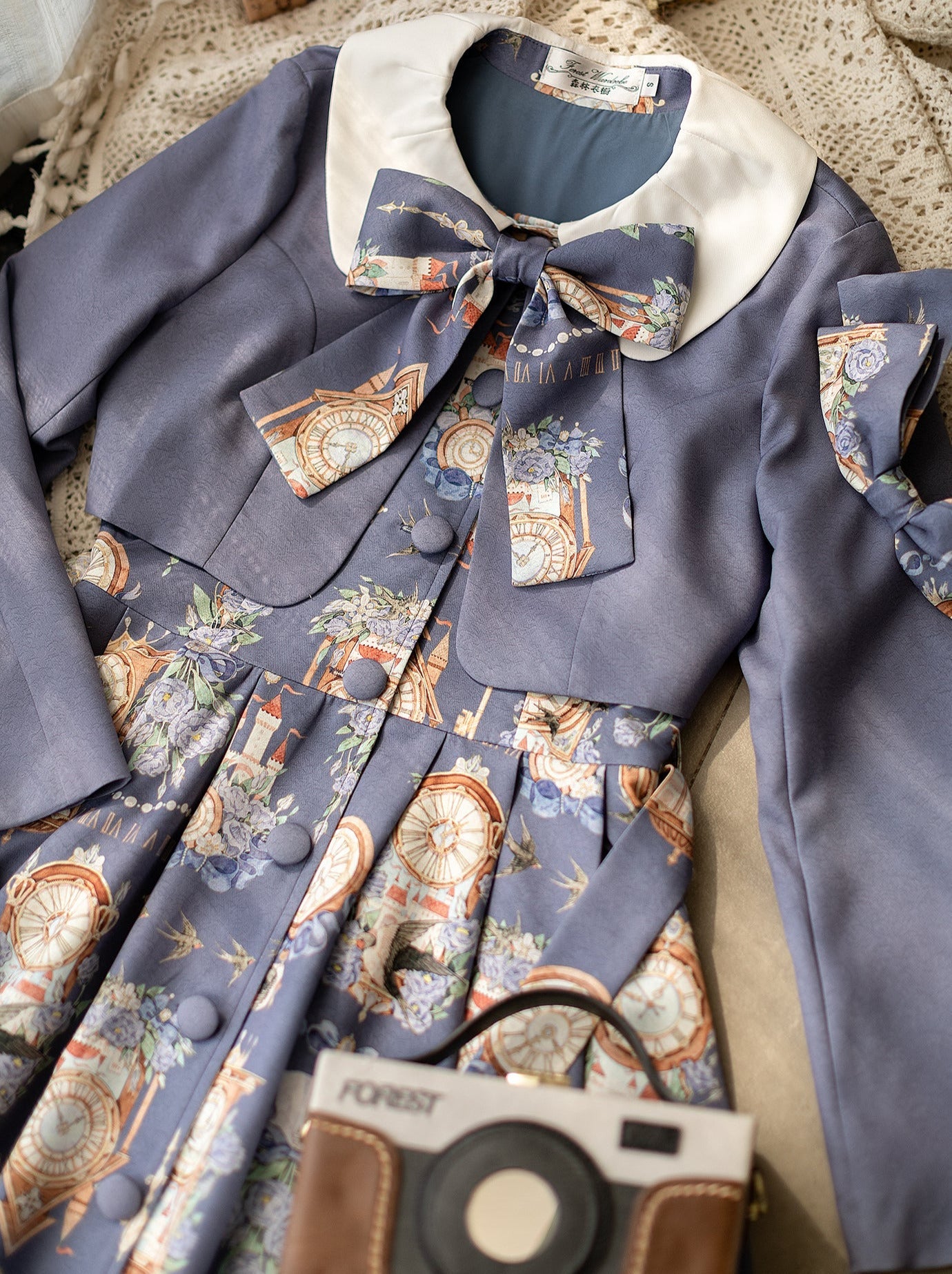 プリントレガントジャケットドレスクラシックセットエコーエターナルエコーロトール