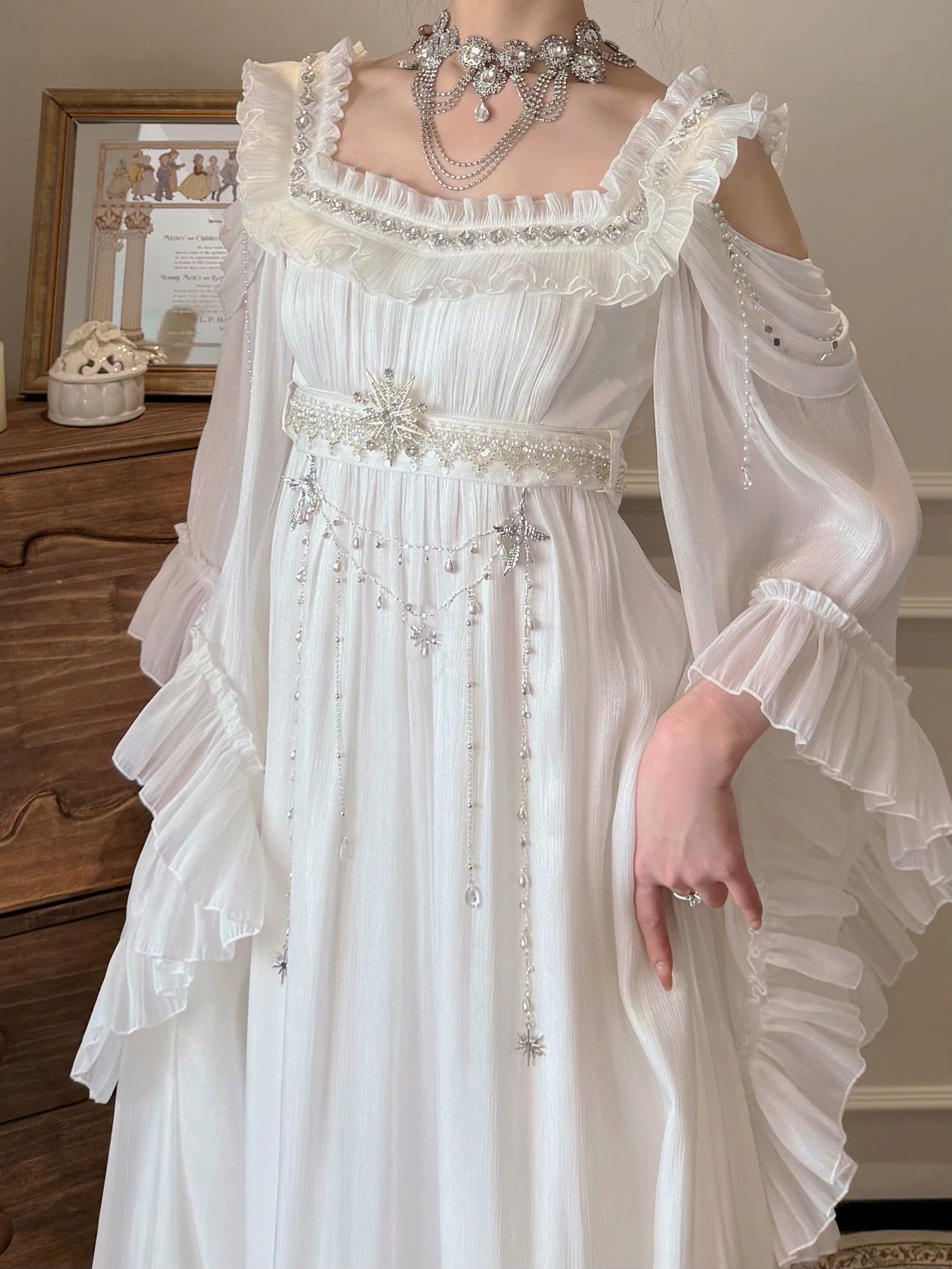 Moon & Stars Poem OP Dress – Fairy Bead Lolita | Zi You Shi Original