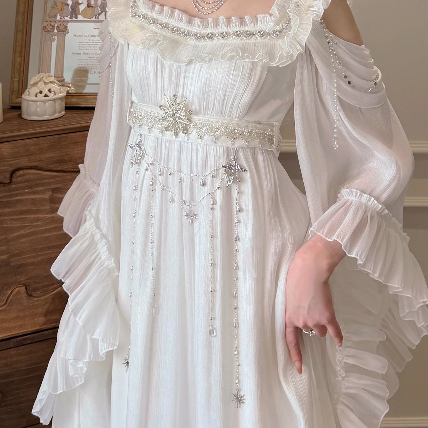 Moon & Stars Poem OP Dress – Fairy Bead Lolita | Zi You Shi Original
