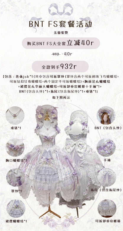 Starry Cat Flower Wall Perching Bird Lolita JSK