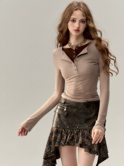 Zweiteiliges Oberteil aus Lenzing-Wolle und Tencel-Design