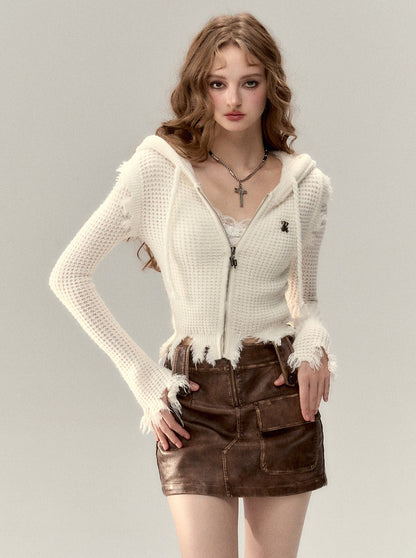 Kapuzenpullover mit Reißverschluss und Logo „One Point“