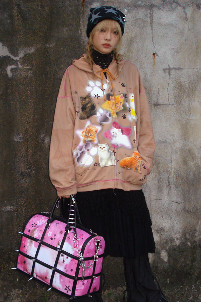 Buntes Sweatshirt Spray Cat Art