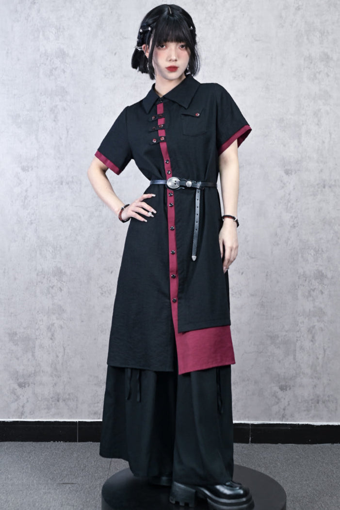 ダークシャツ チャイナドレス カントリー