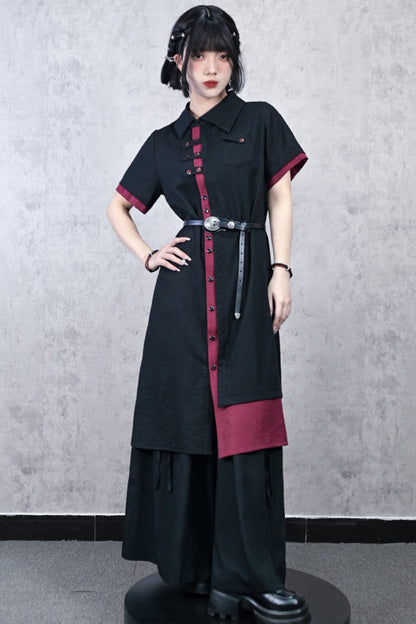 ダークシャツ チャイナドレス カントリー