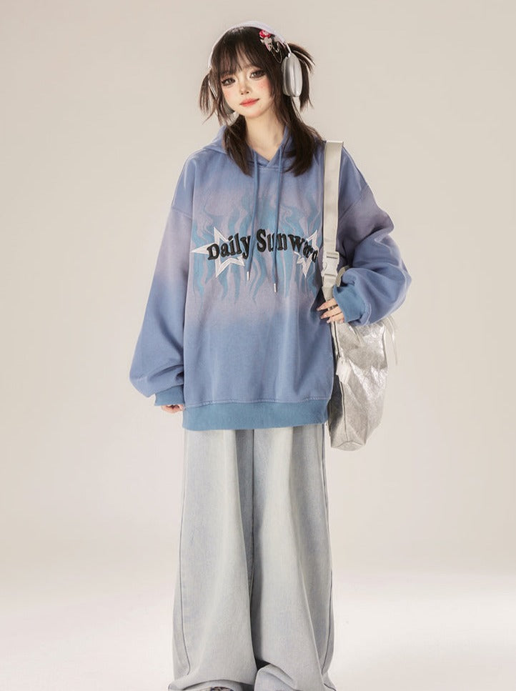 Gerade Denim Lose Retro Hose Kreuz-Gürtel