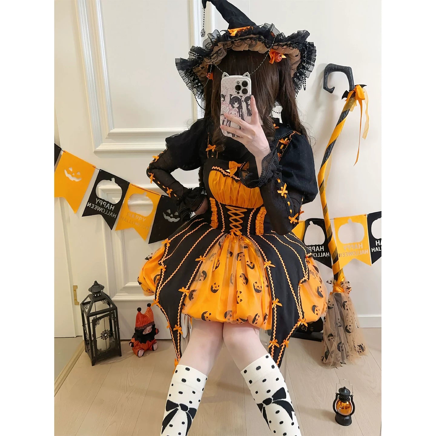 Halloween Lolita Pumpkin Witch Dress Full Set