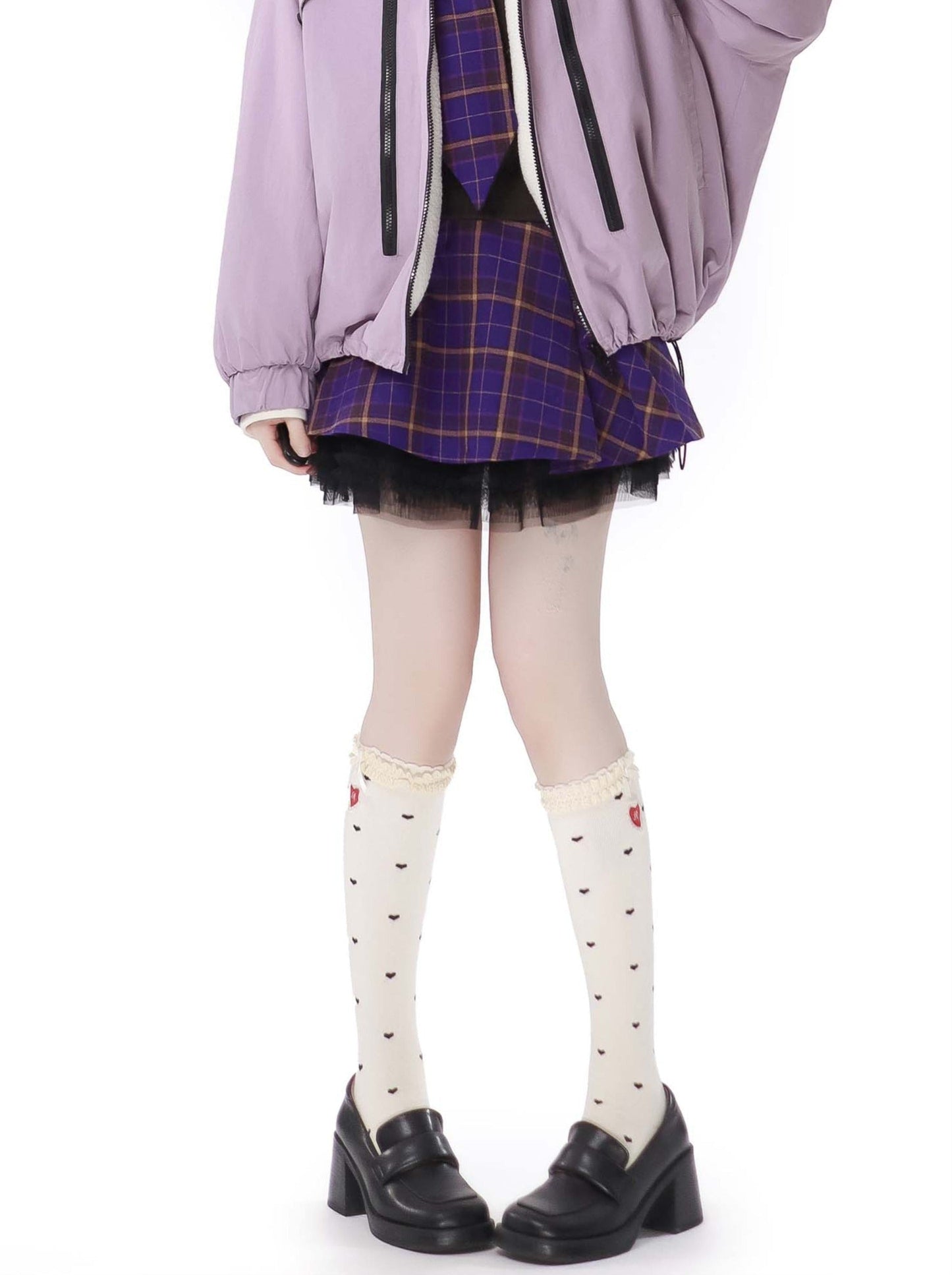 マルチポケット タロ パープルジャケット ニットベスト スカートスーツ