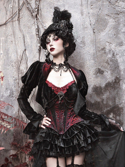 Kurze Gothic Spinnenjacke aus Samt