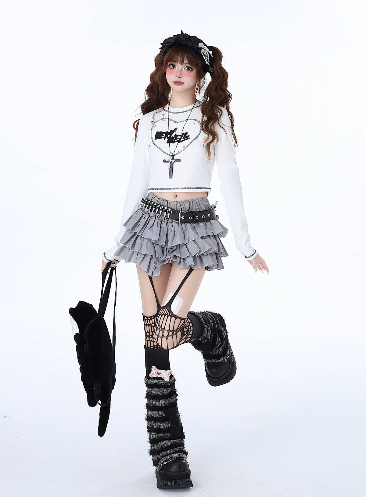 Love Fit Retro Girl Pin Print Top Schlank Hot